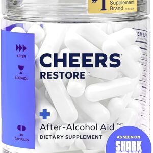 Cheers Restore | Supplement with DHM + L - Cysteine | Feel Better After Drinking & Support Your Liver | 12 Doses | Dihydromyricetin, Cysteine, Milk Thistle, Prickly Pear, B-Vitamins, Ginger